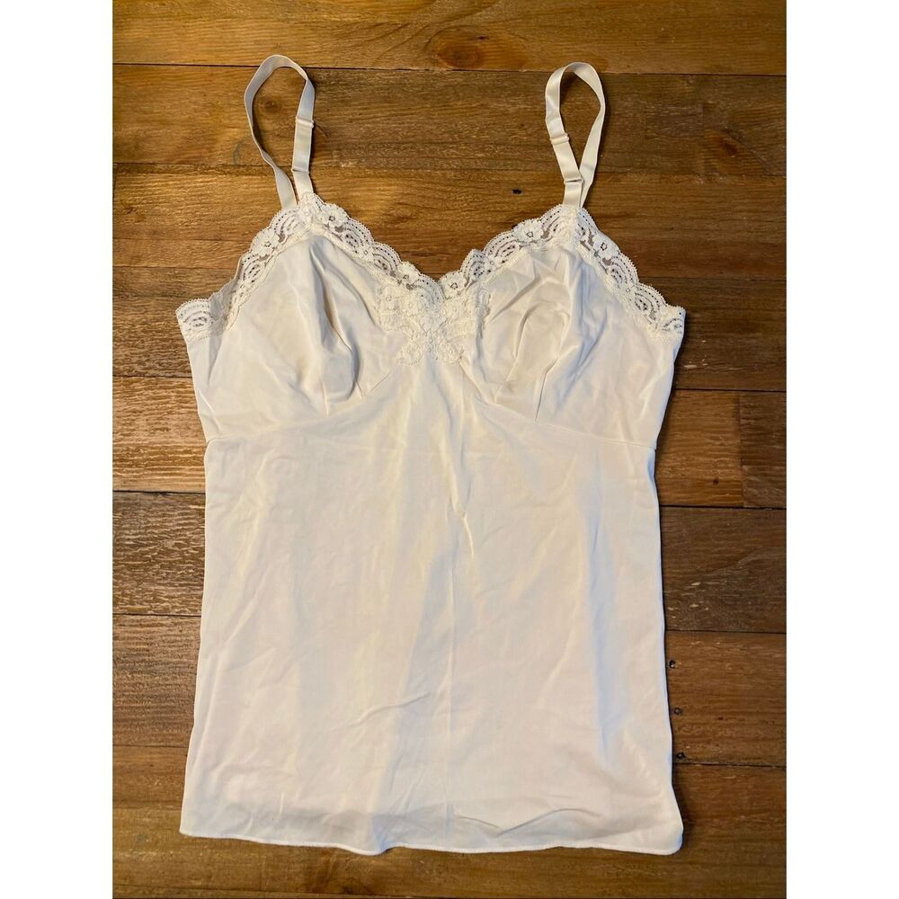 Shadow Line size 34 vintage cami tank top lace cream